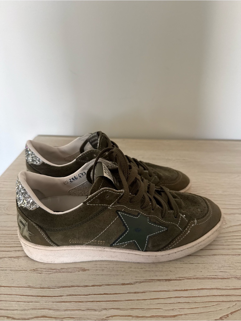 Golden Goose Ball Star Low Top Sneaker Army Green Size 36
